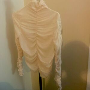 Off White Rippled Sheer Shirt